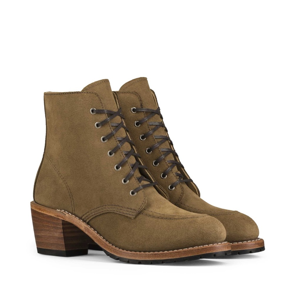 Red Wing Clara 3408 Olive Mohave Lace-Up Leather Boots Women 8